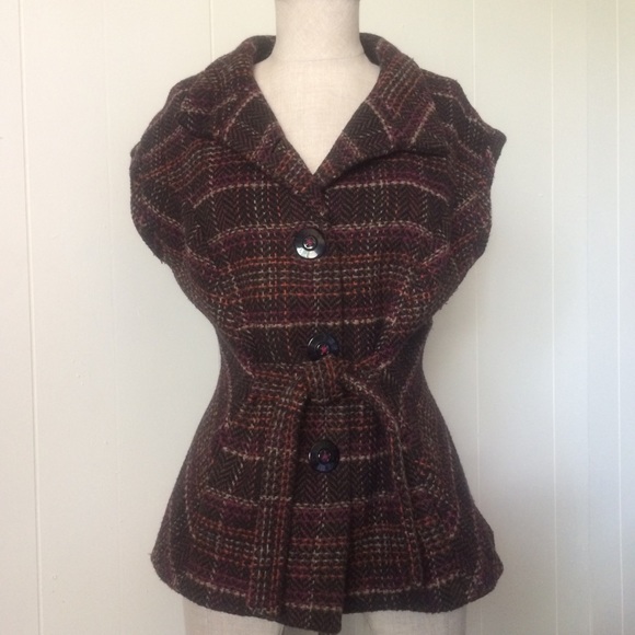 CAbi Jackets & Blazers - CAbi Tweed Plaid Short sleeve Jacket